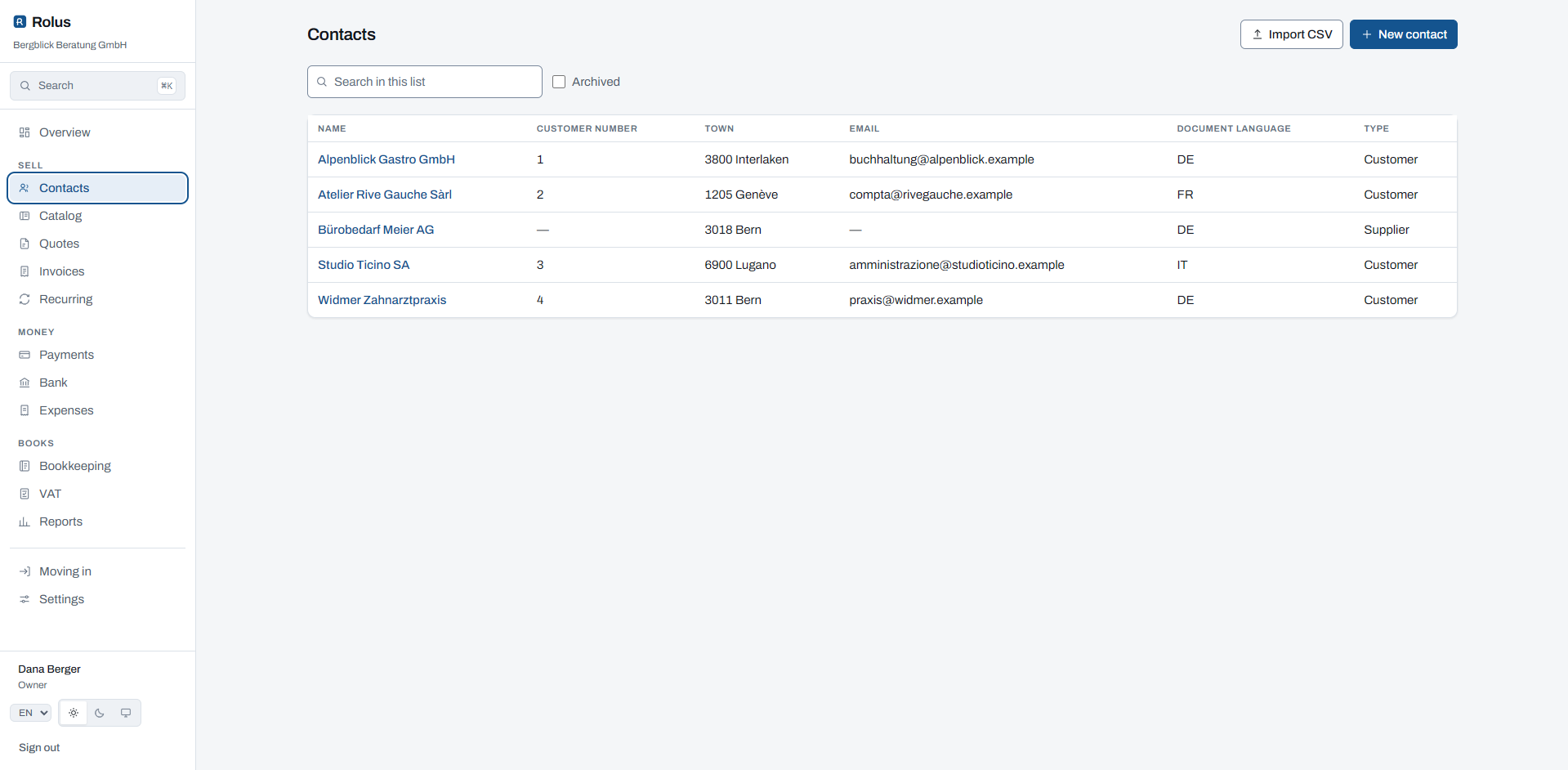 Rolus: Swiss Invoicing, QR-Bills & Double-Entry Accounting Engine screenshot 2