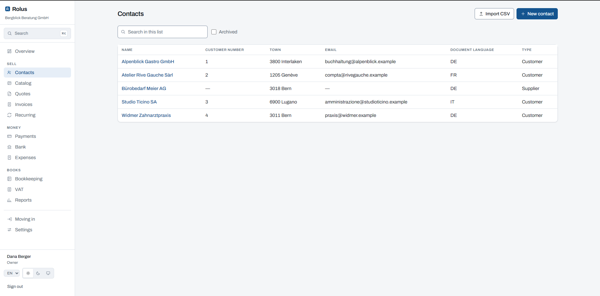 Rolus: Swiss Invoicing, QR-Bills & Double-Entry Accounting Engine screenshot 3