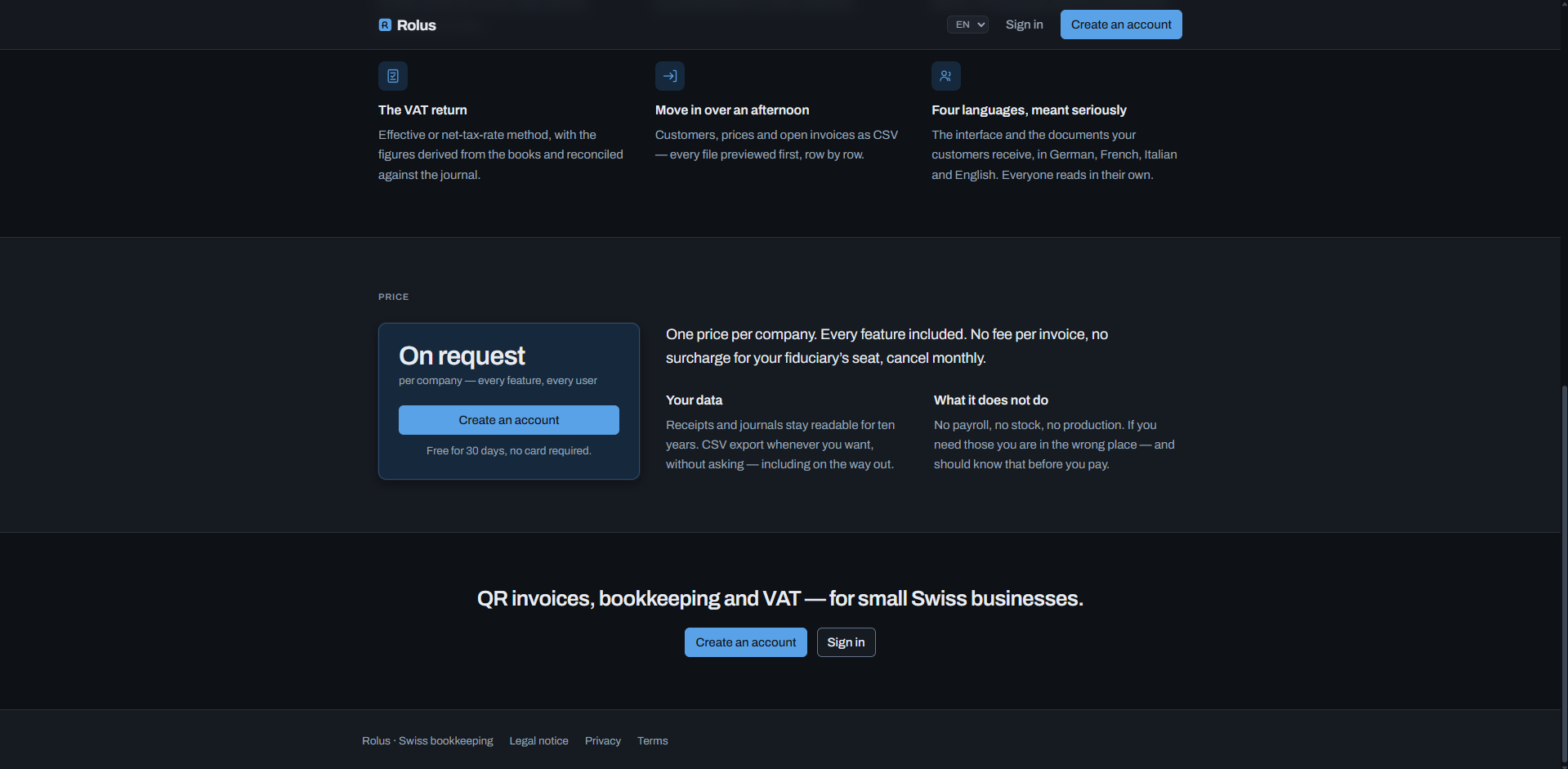 Rolus: Swiss Invoicing, QR-Bills & Double-Entry Accounting Engine screenshot 6